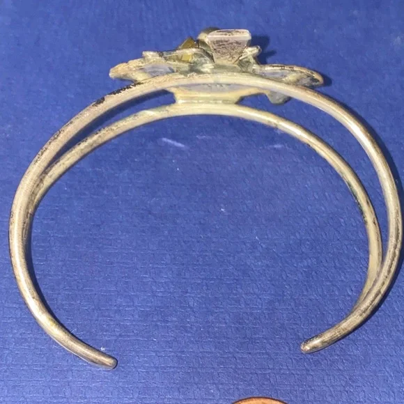 Mexico TAXCO Sterling Silver 925 22g GRAPES Grapevine Leaves Cuff Bracelet - Picture 2 of 12